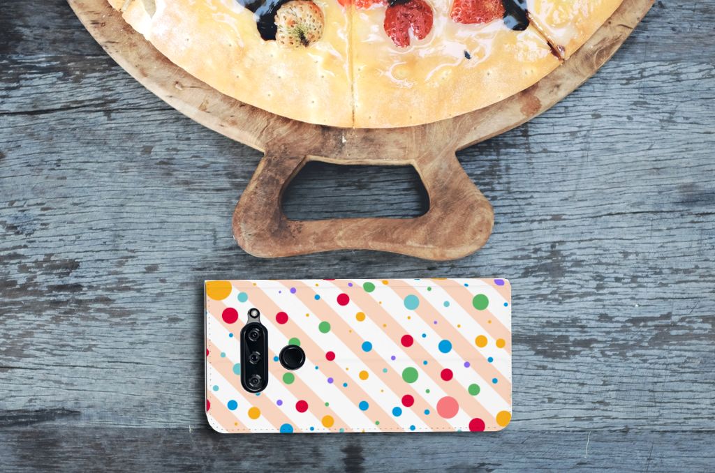 LG V40 Thinq Hoesje met Magneet Dots