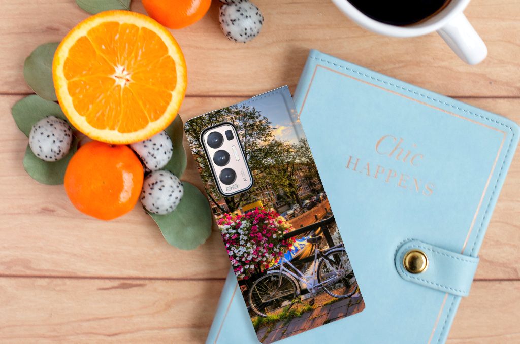 OPPO Find X3 Neo Book Cover Amsterdamse Grachten - B2C Telecom