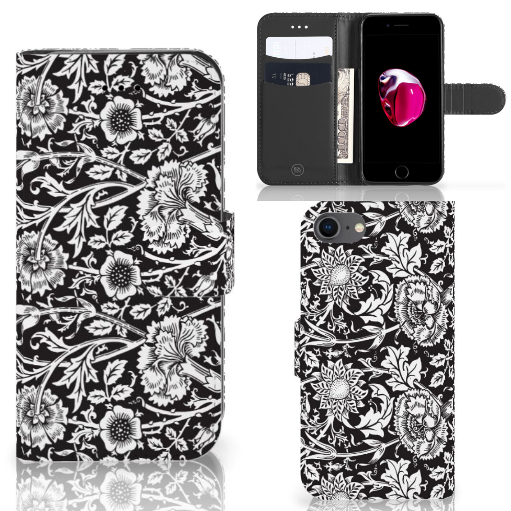 iPhone 7 | 8 | SE (2020) | SE (2022) Hoesje Black Flowers