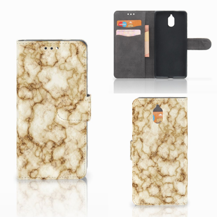 Nokia 3.1 (2018) Bookcase Marmer Goud