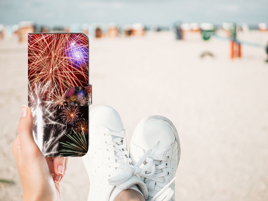 Samsung Galaxy A03s Wallet Case met Pasjes Vuurwerk