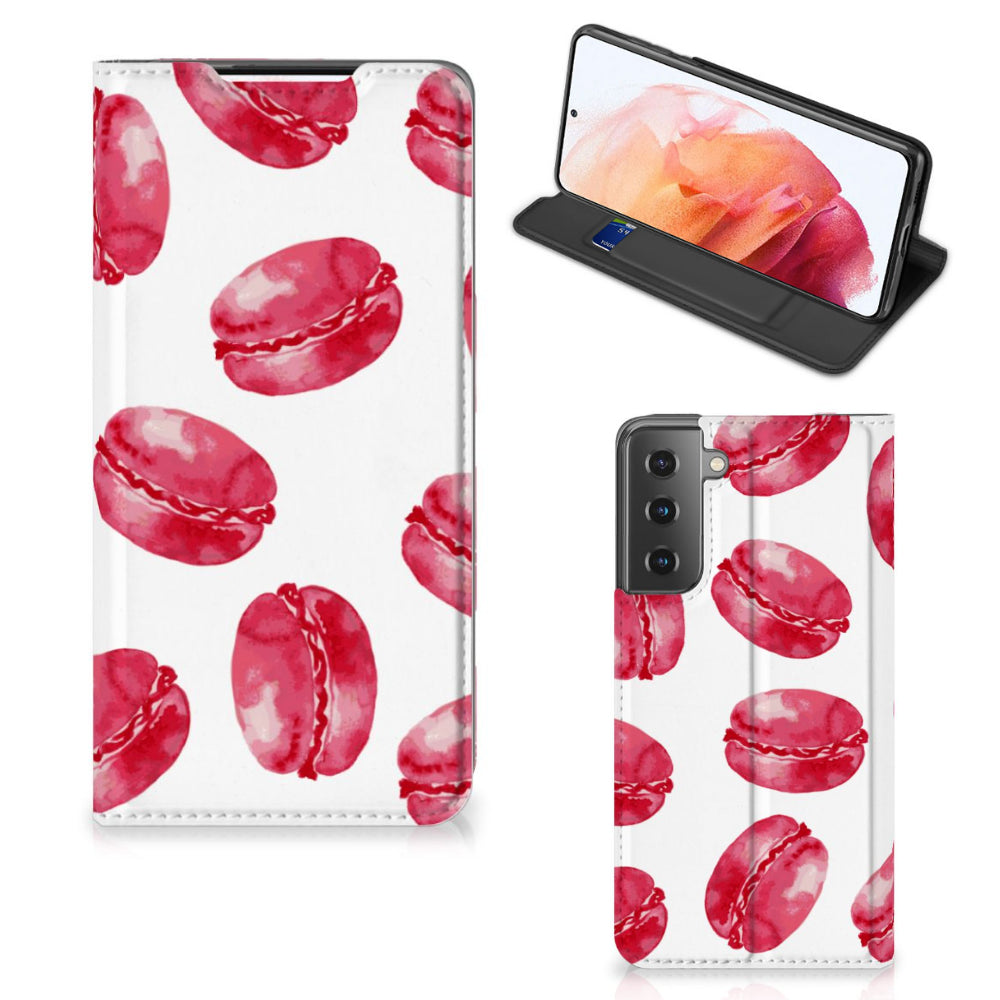 Samsung Galaxy S21 Flip Style Cover Pink Macarons