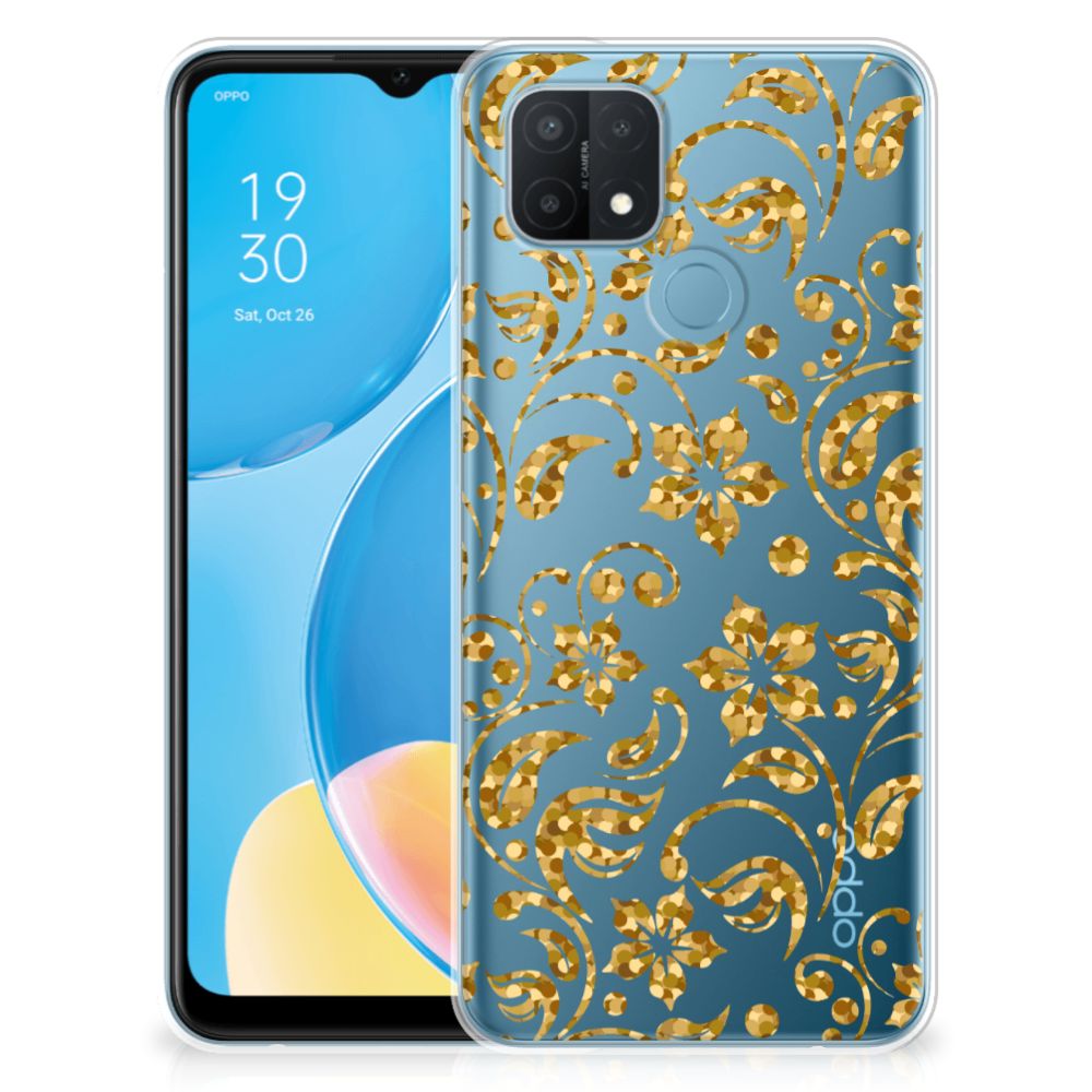 OPPO A15 TPU Case Gouden Bloemen B2C Telecom