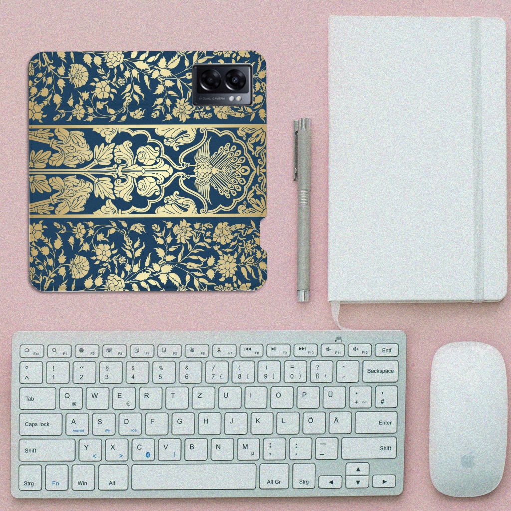 OPPO A77 5G | A57 5G Smart Cover Beige Flowers - B2C Telecom