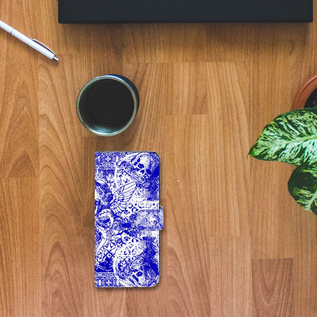 Telefoonhoesje met Naam Nokia 7.2 | Nokia 6.2 Angel Skull Blauw