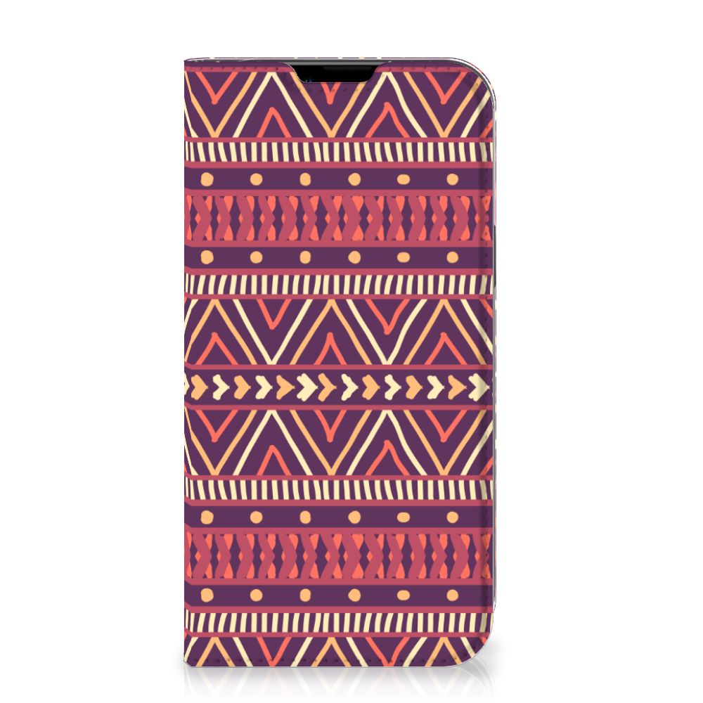 iPhone 14 Plus Hoesje met Magneet Aztec Paars