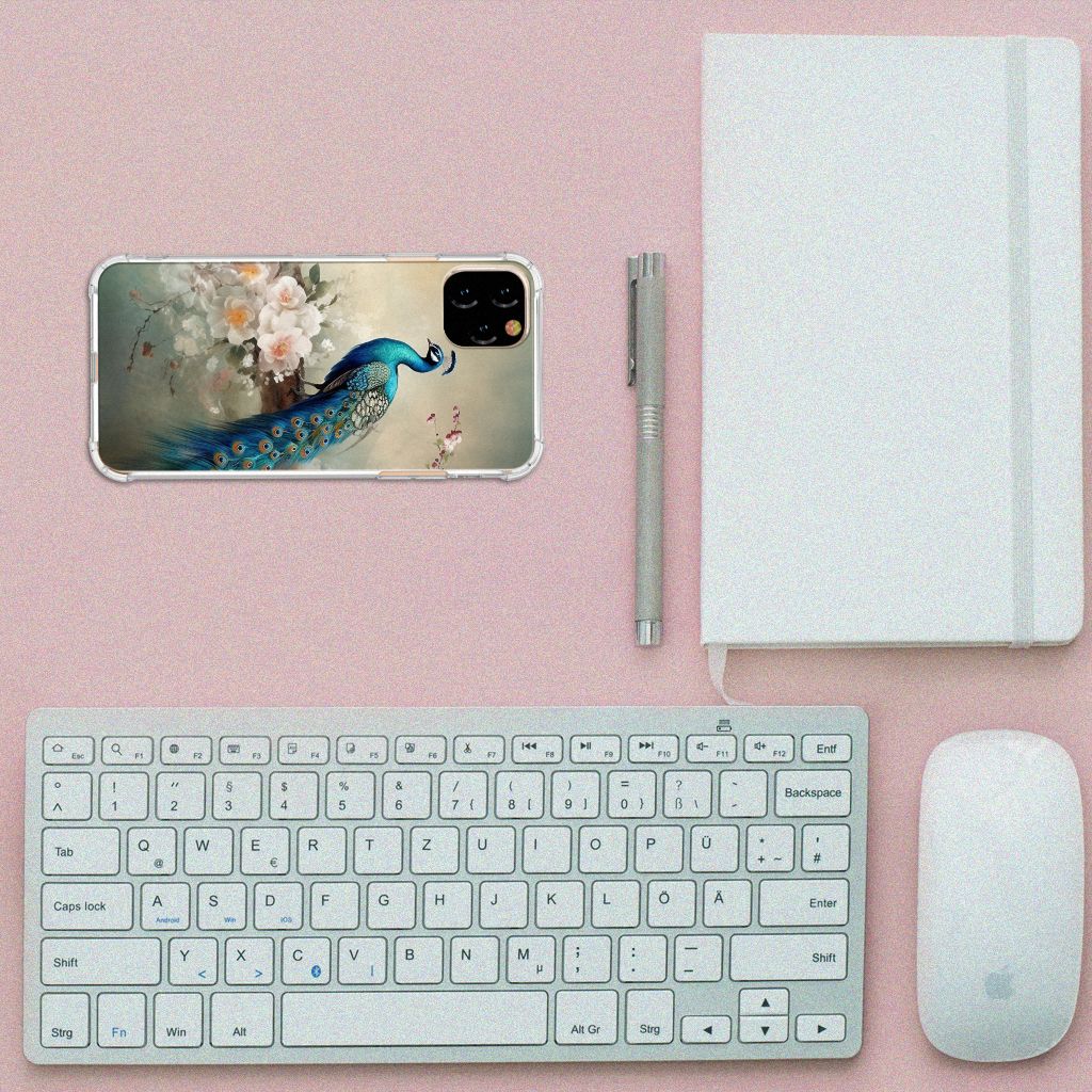Case Anti-shock voor Apple iPhone 11 Pro Max Vintage Pauwen B2C Telecom