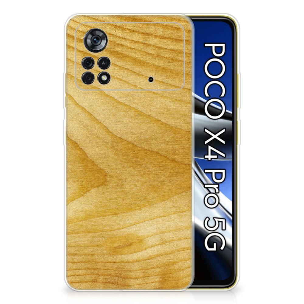 Xiaomi Poco X4 Pro 5G Bumper Hoesje Licht Hout
