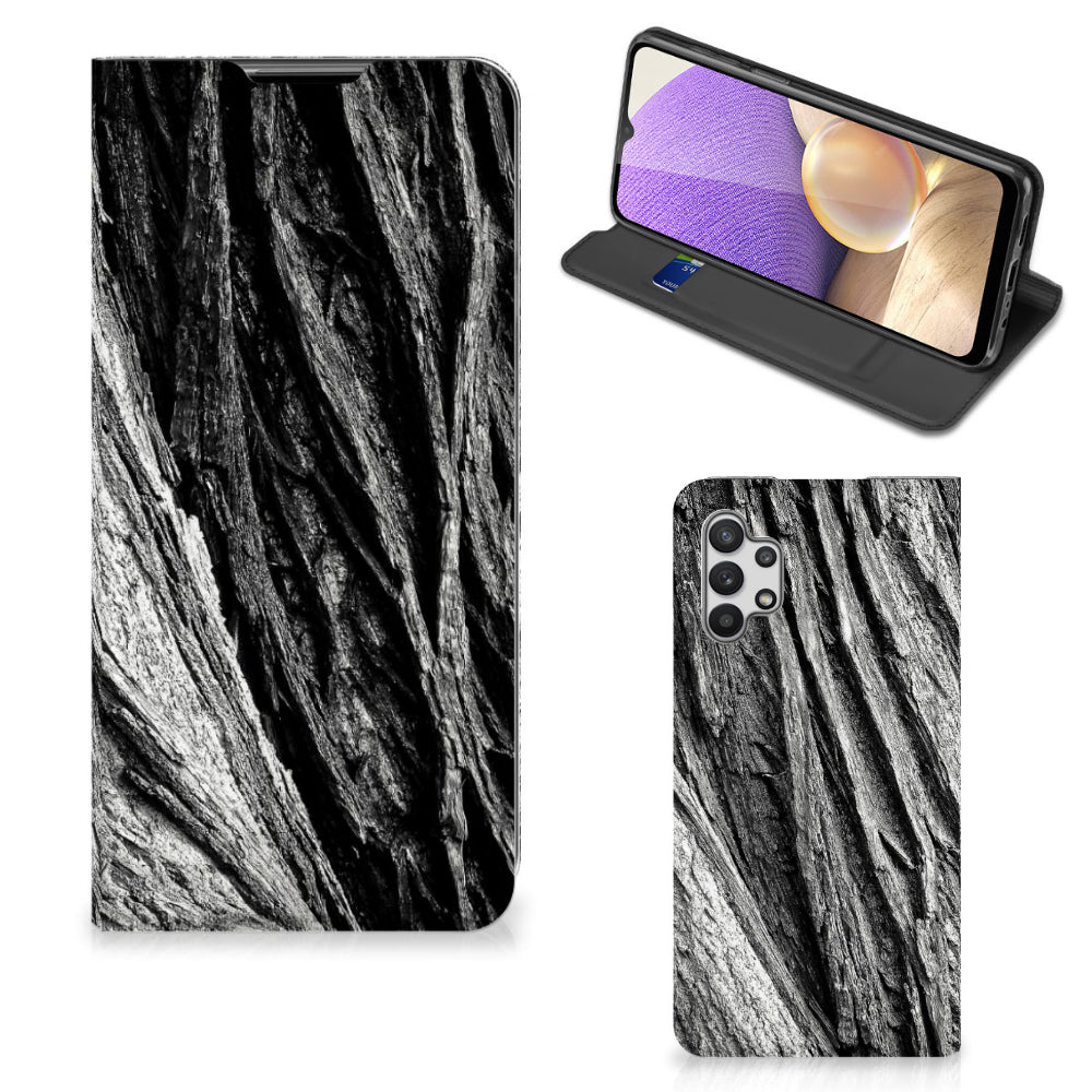 Book Wallet Case Samsung Galaxy A32 5G Boomschors Grijs