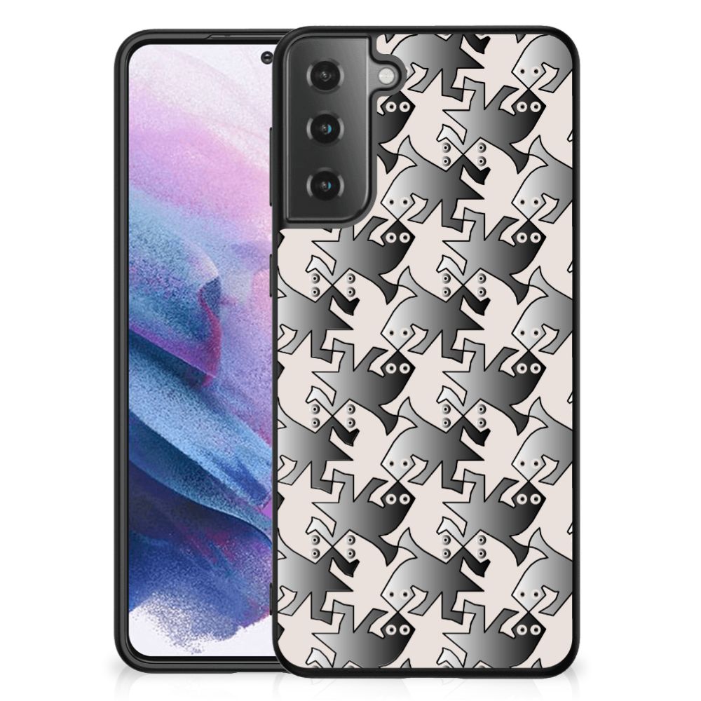 Samsung Galaxy S21 Plus Dierenprint Telefoonhoesje Salamander Grey