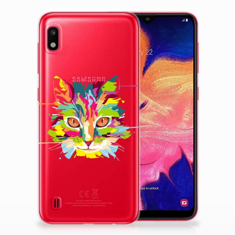 Samsung Galaxy A10 Telefoonhoesje met Naam Cat Color