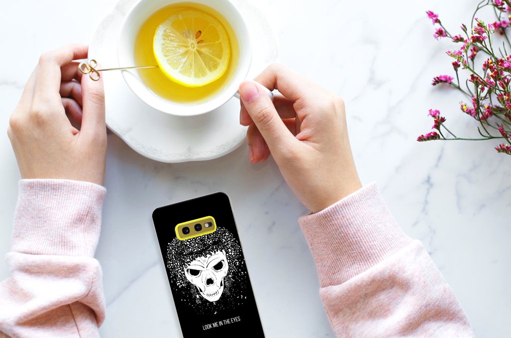 Silicone Back Case Samsung Galaxy S10e Skull Hair