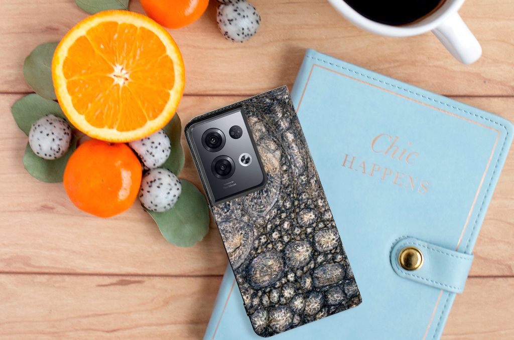 OPPO Reno8 Pro Hoesje maken Krokodillenprint - B2C Telecom