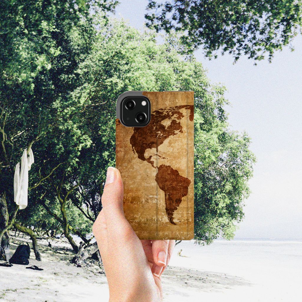 iPhone 13 Book Cover Wereldkaart