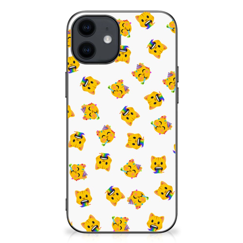 Bumper Case voor iPhone 12 Pro | 12 (6.1") Katten Emojis