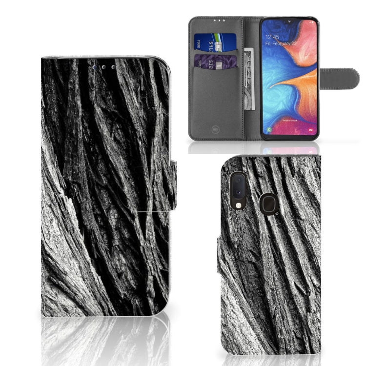 Book Style Case Samsung Galaxy A20e Boomschors Grijs