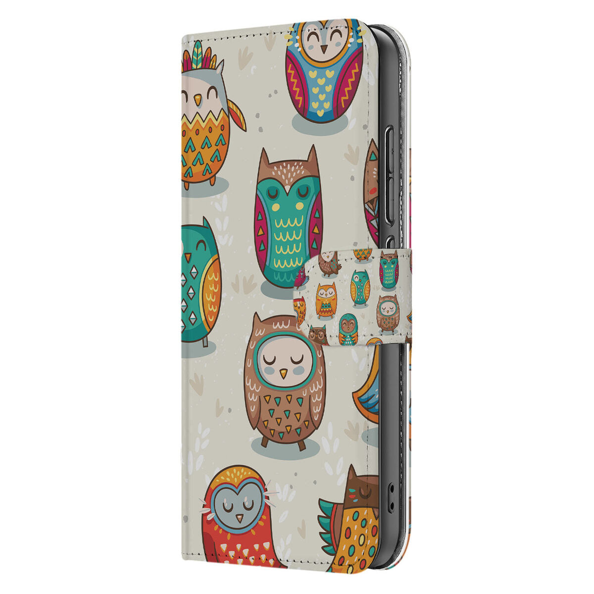 OPPO Reno 13 Pro Telefoonhoesje met Pasjes Vrolijke Uilen