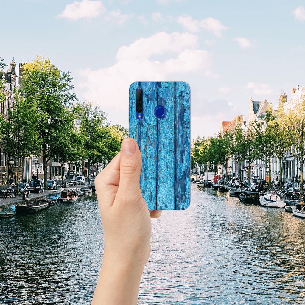 Honor 20 Lite Bumper Hoesje Wood Blue
