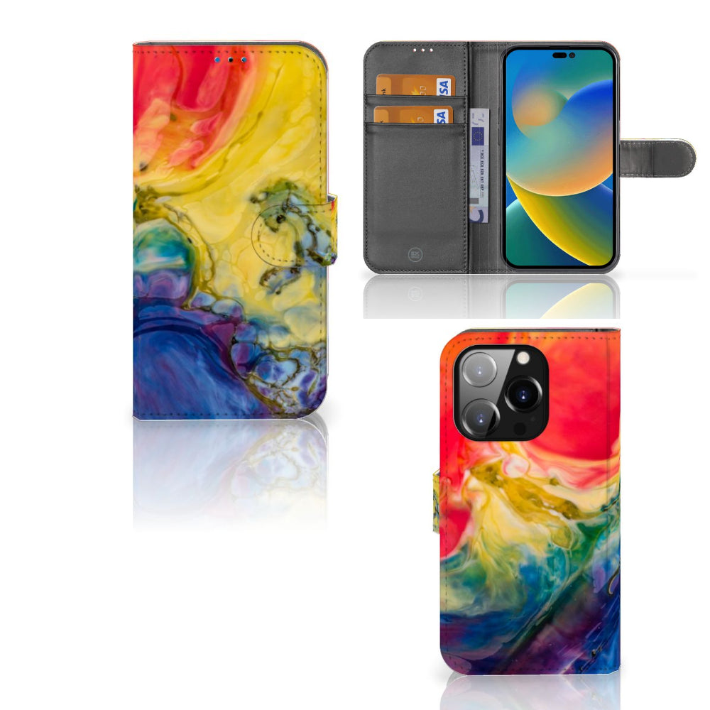 Hoesje iPhone 14 Pro Watercolor Dark