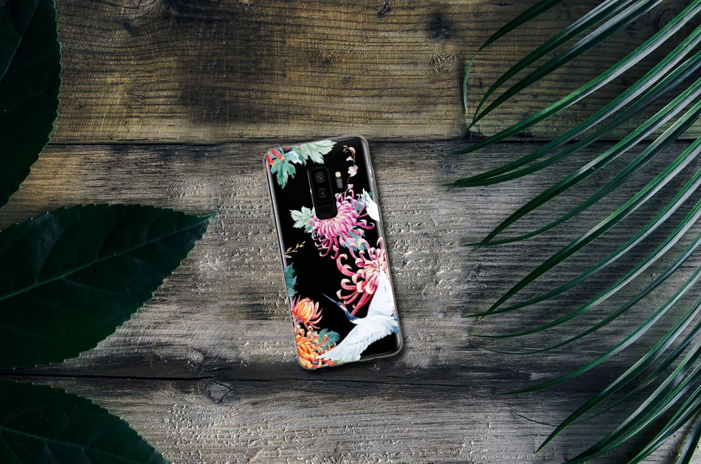 Samsung Galaxy S9 Plus TPU Hoesje Bird Flowers