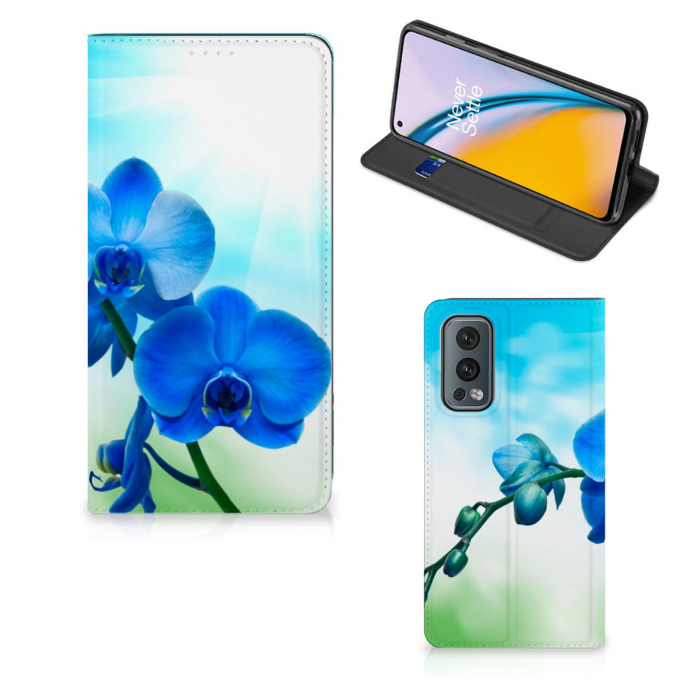 OnePlus Nord 2 5G Smart Cover Orchidee Blauw - Cadeau voor je Moeder