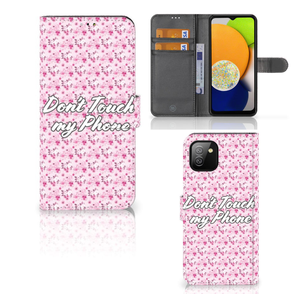 Samsung Galaxy A03 Portemonnee Hoesje Flowers Pink DTMP