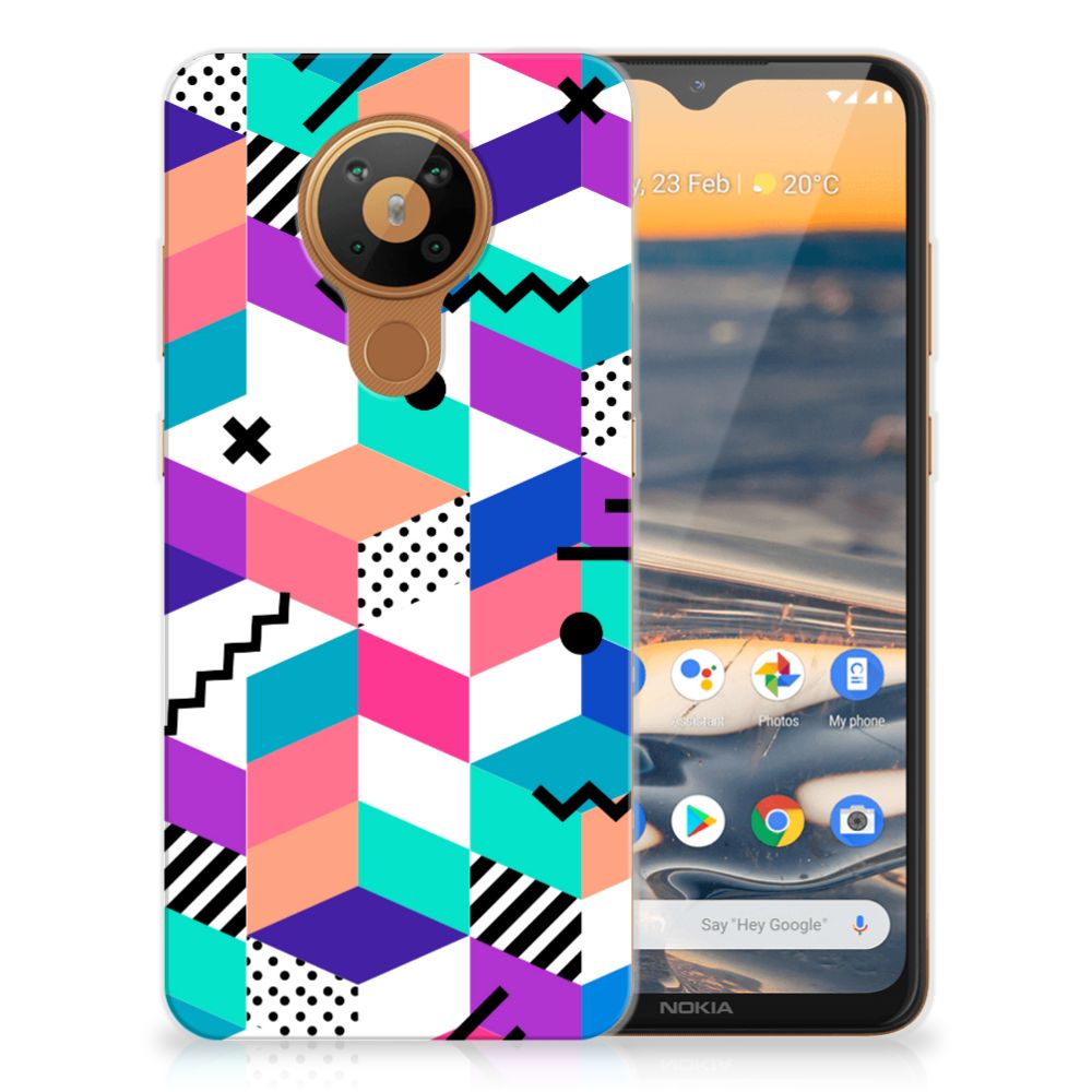 Nokia 5.3 TPU Hoesje Blokken Kleurrijk