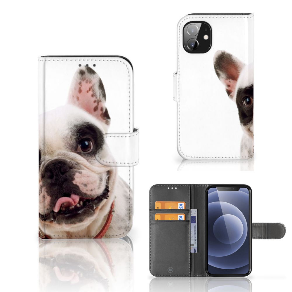 Apple iPhone 12 Mini Telefoonhoesje met Pasjes Franse Bulldog