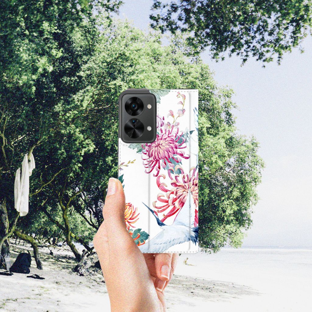 OnePlus Nord 2T Hoesje maken Bird Flowers - B2C Telecom