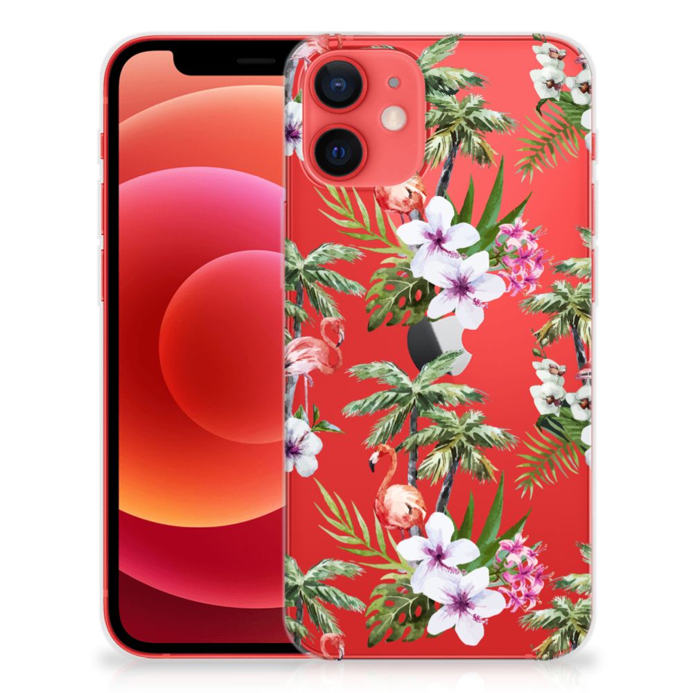 iPhone 12 Mini TPU Hoesje Flamingo Palms B2C Telecom