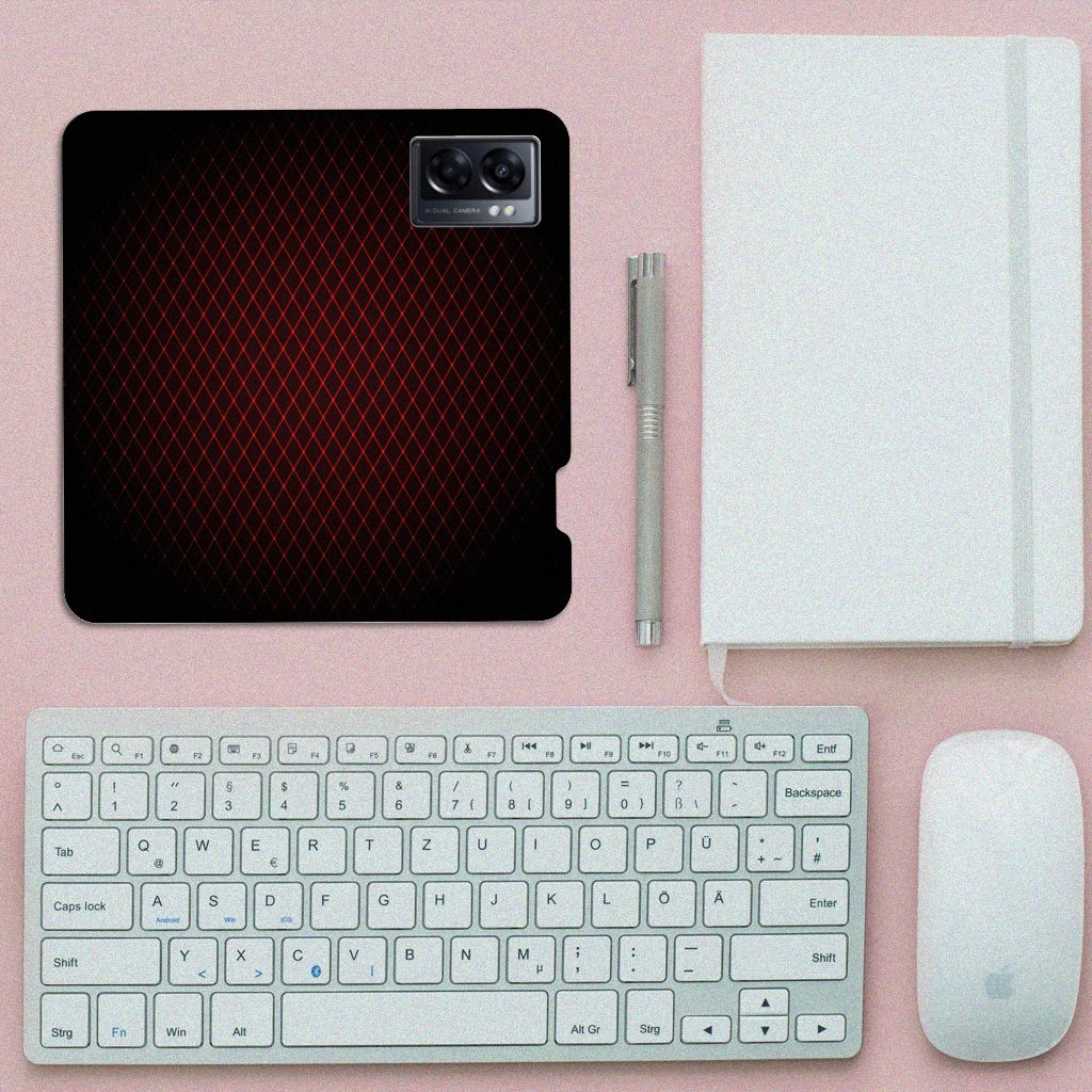 OPPO A77 5G | A57 5G Hoesje met Magneet Geruit Rood - B2C Telecom