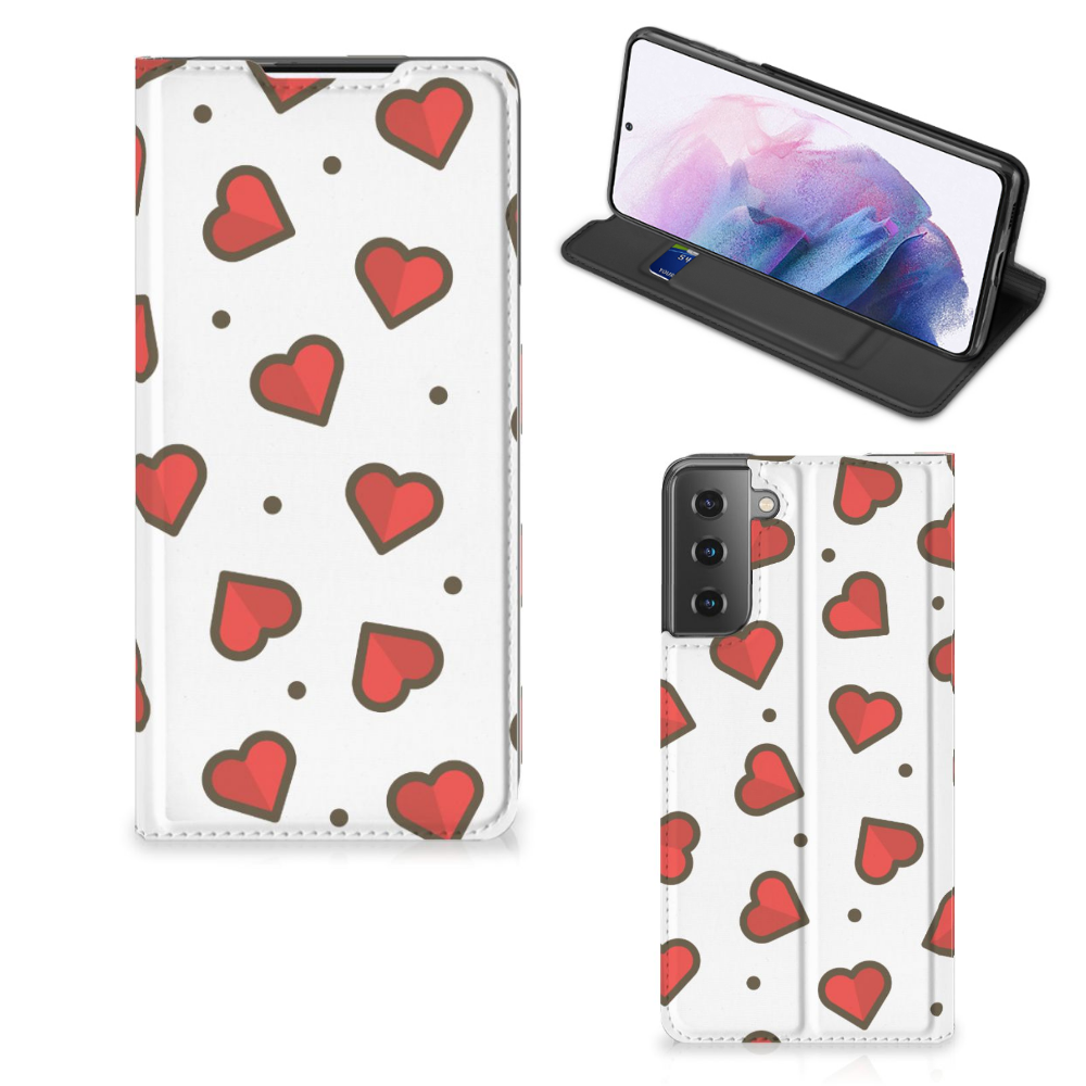 Samsung Galaxy S21 Plus Hoesje met Magneet Hearts - B2C Telecom