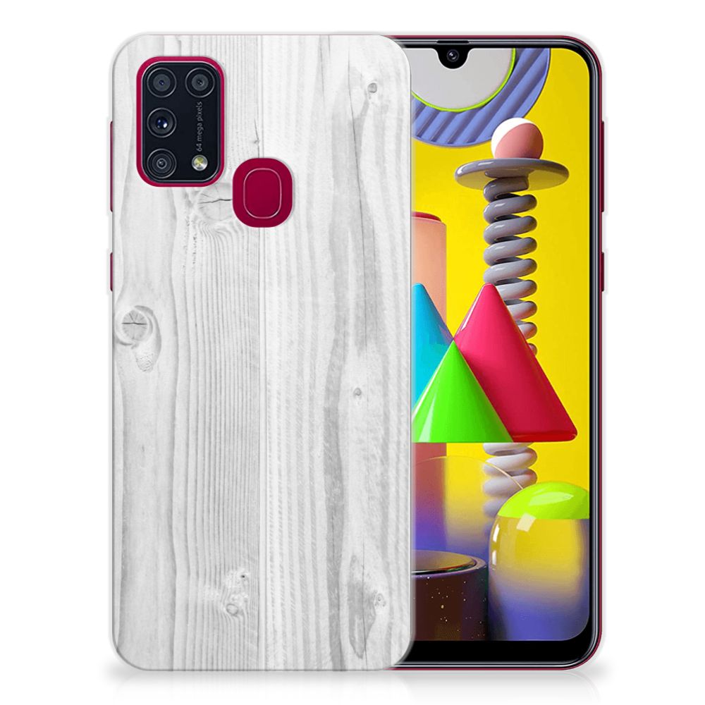 Samsung Galaxy M31 Bumper Hoesje White Wood B2C Telecom