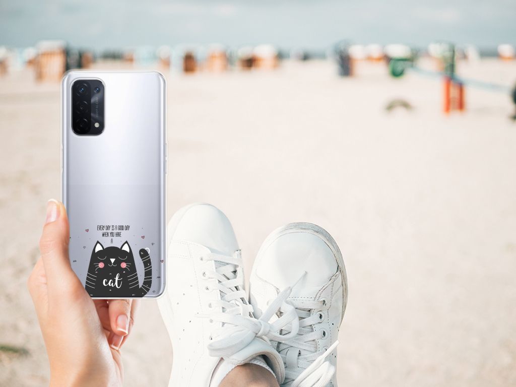 OPPO A93 5G Telefoonhoesje met Naam Cat Good Day B2C Telecom