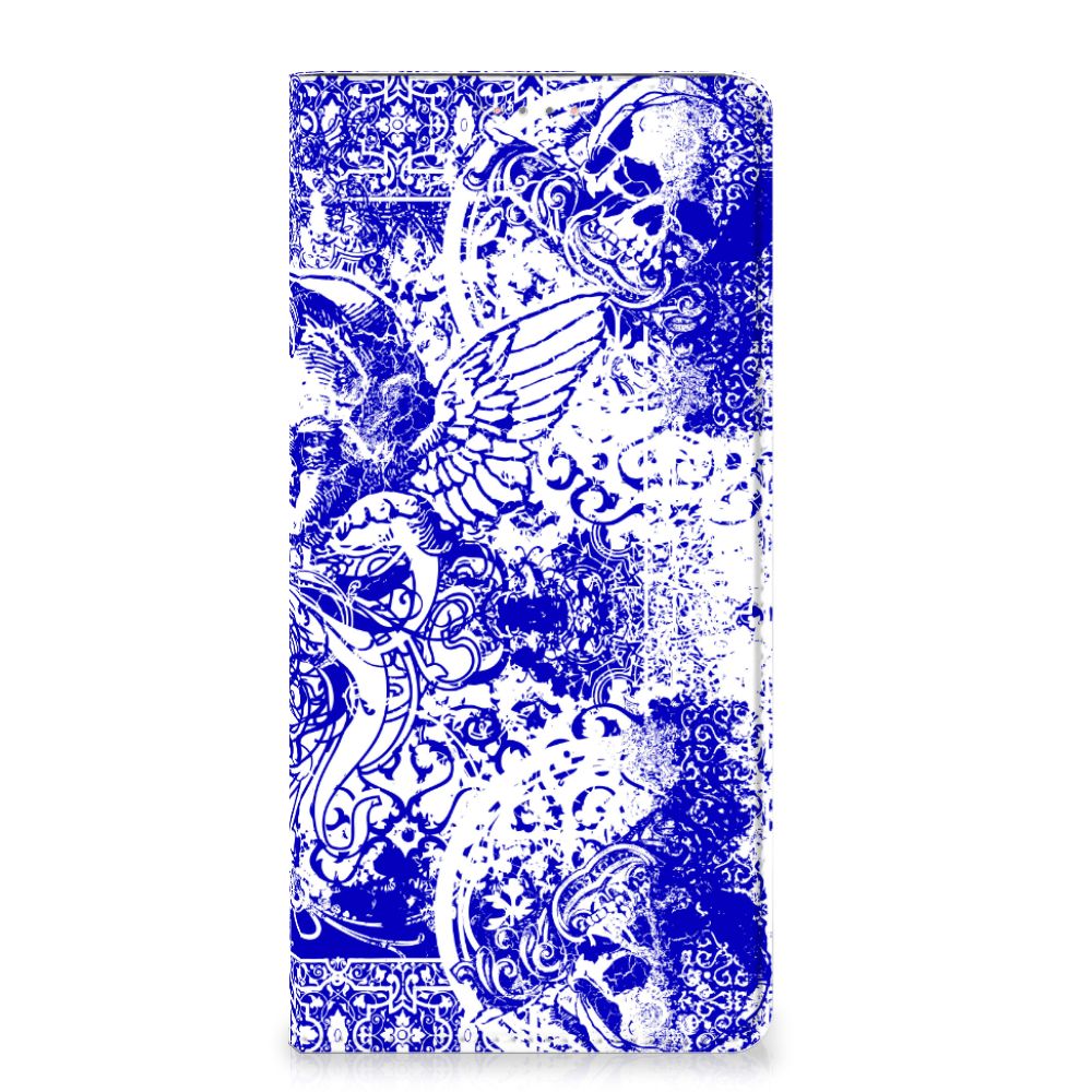 Mobiel BookCase Samsung Galaxy A13 (4G) Angel Skull Blauw - B2C Telecom