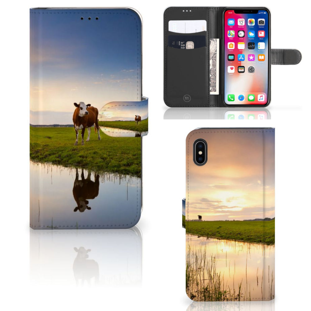 Apple iPhone Xs Max Telefoonhoesje met Pasjes Koe