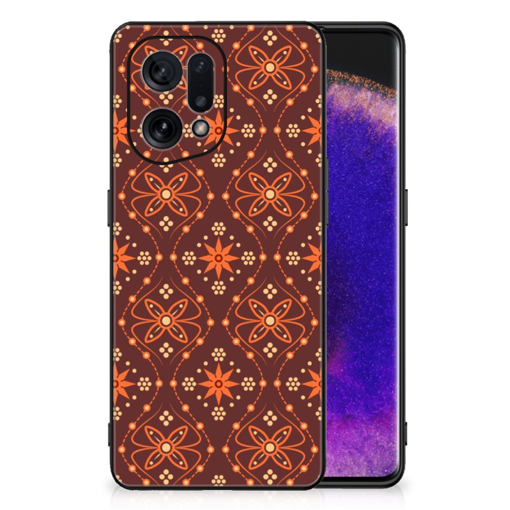 OPPO Find X5 Back Case Batik Brown