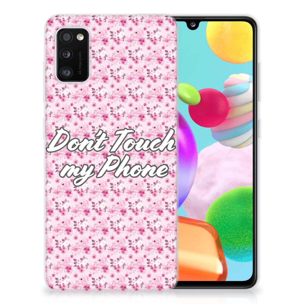 Samsung Galaxy A41 Silicone-hoesje Flowers Pink DTMP B2C Telecom