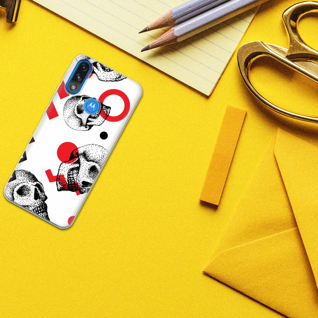 Silicone Back Case Motorola Moto E7/E7i Power Skull Red B2C Telecom