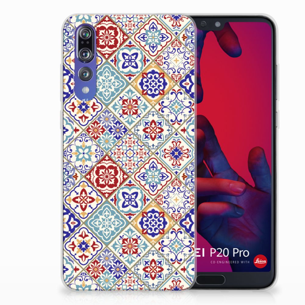 Huawei P20 Pro TPU Siliconen Hoesje Tiles Color
