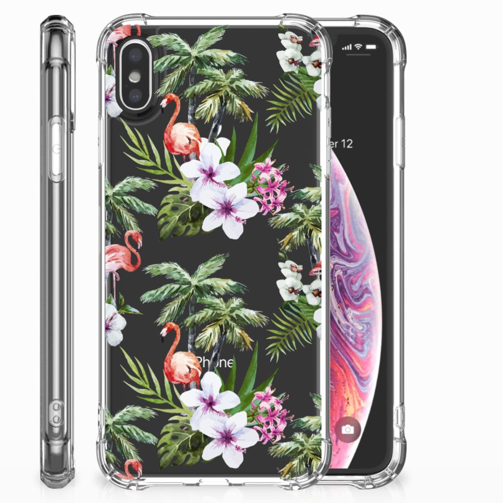 Apple iPhone Xs Max Case Anti-shock Flamingo Palms