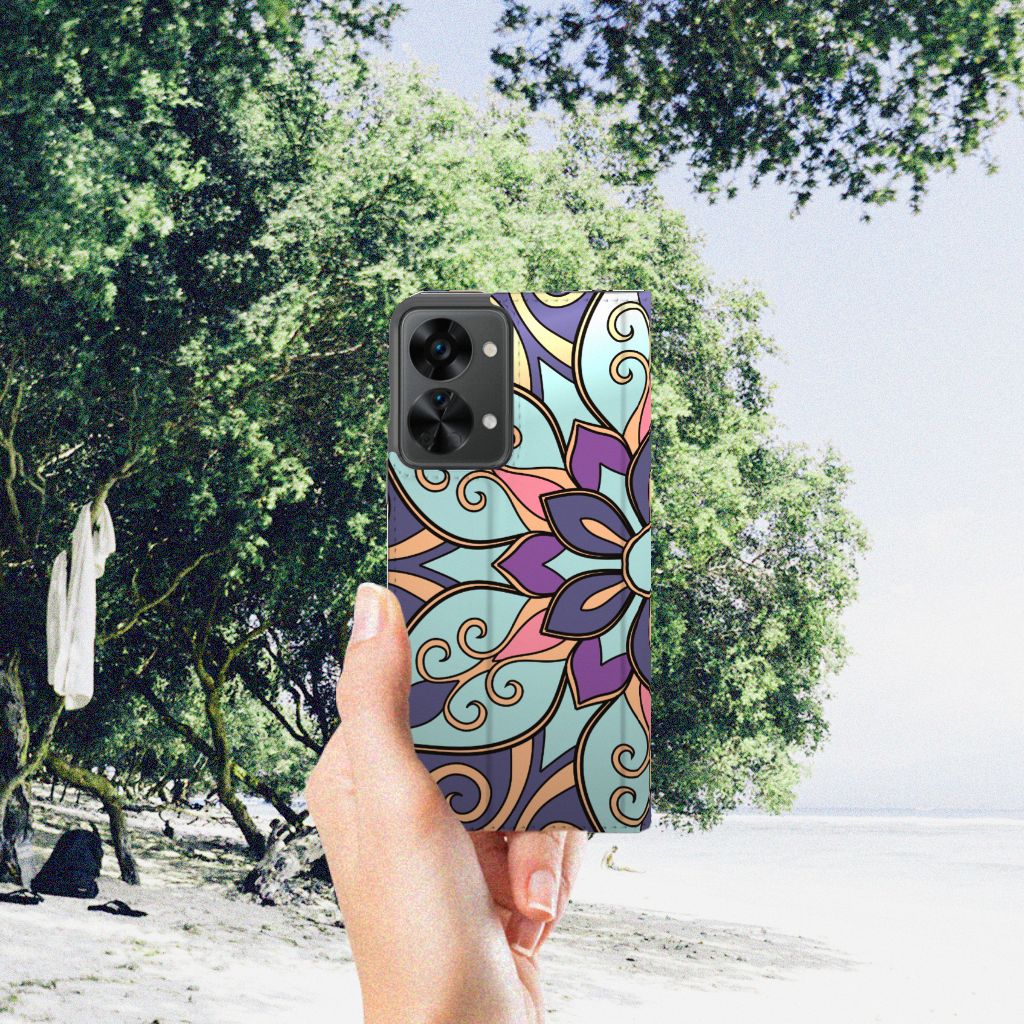 OnePlus Nord 2T Smart Cover Purple Flower - B2C Telecom