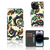 Wallet Case iPhone 15 Pro Barok Flower met kleurrijke bloemen en ogen, perfect voor stijl en bescherming đ¸