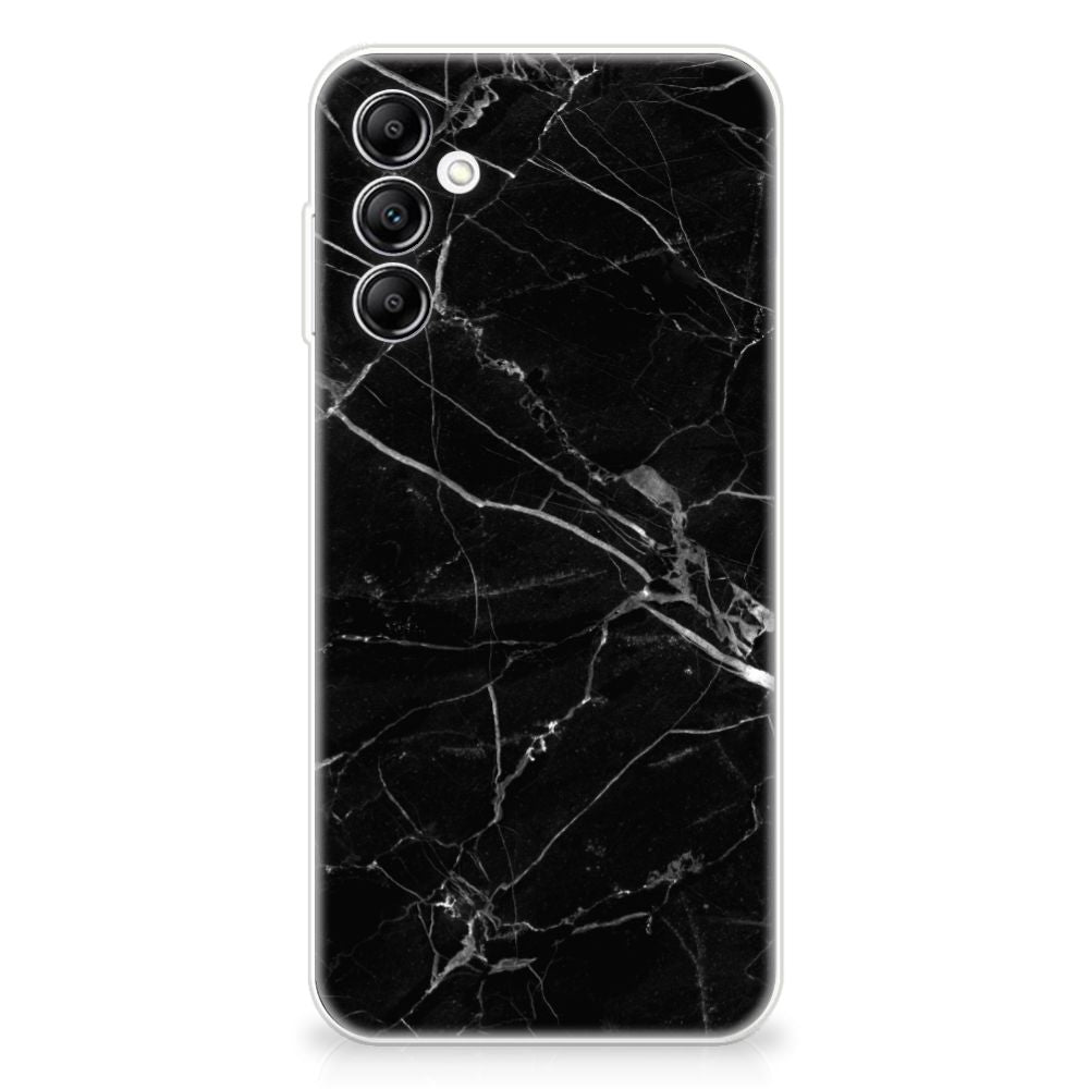 Samsung Galaxy A14 5G TPU Siliconen Hoesje Marmer Zwart - Origineel Cadeau Vader met zwart marmer design.