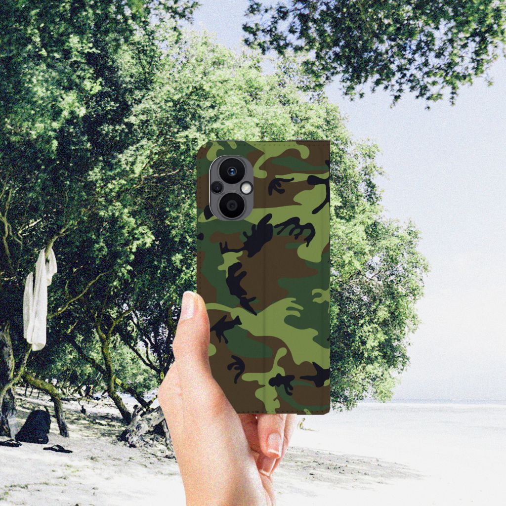 OPPO Reno8 Lite Hoesje met Magneet Army Dark - B2C Telecom