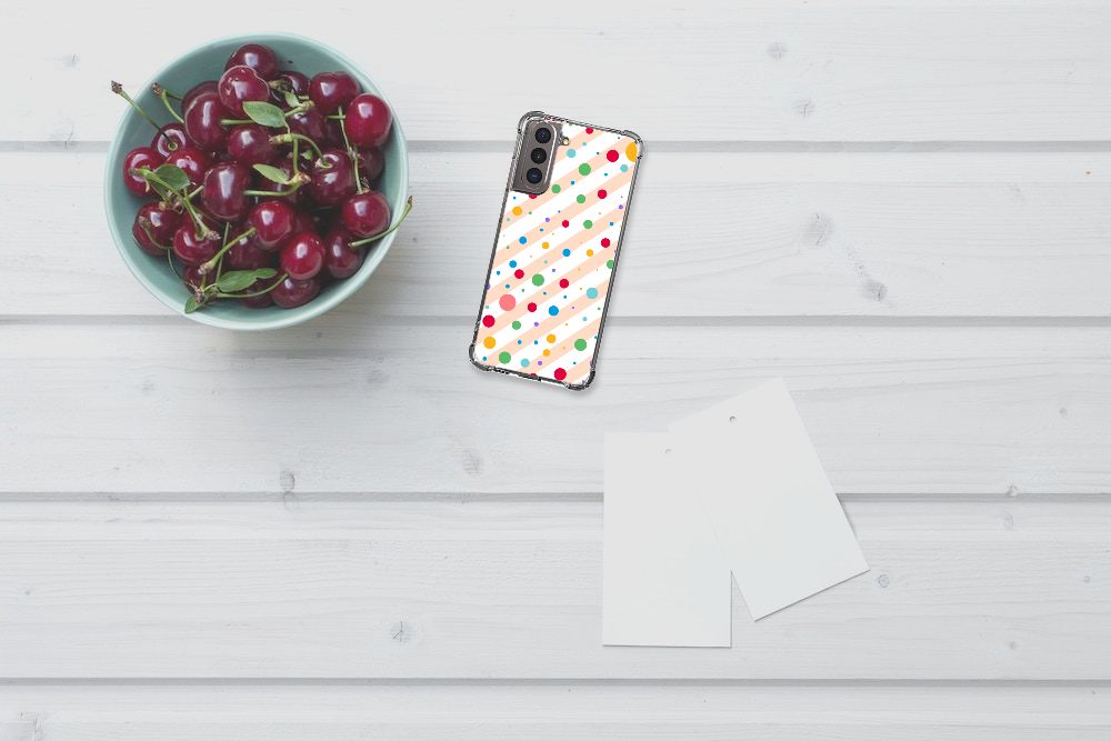 Samsung Galaxy S21 Doorzichtige Silicone Hoesje Dots B2C Telecom