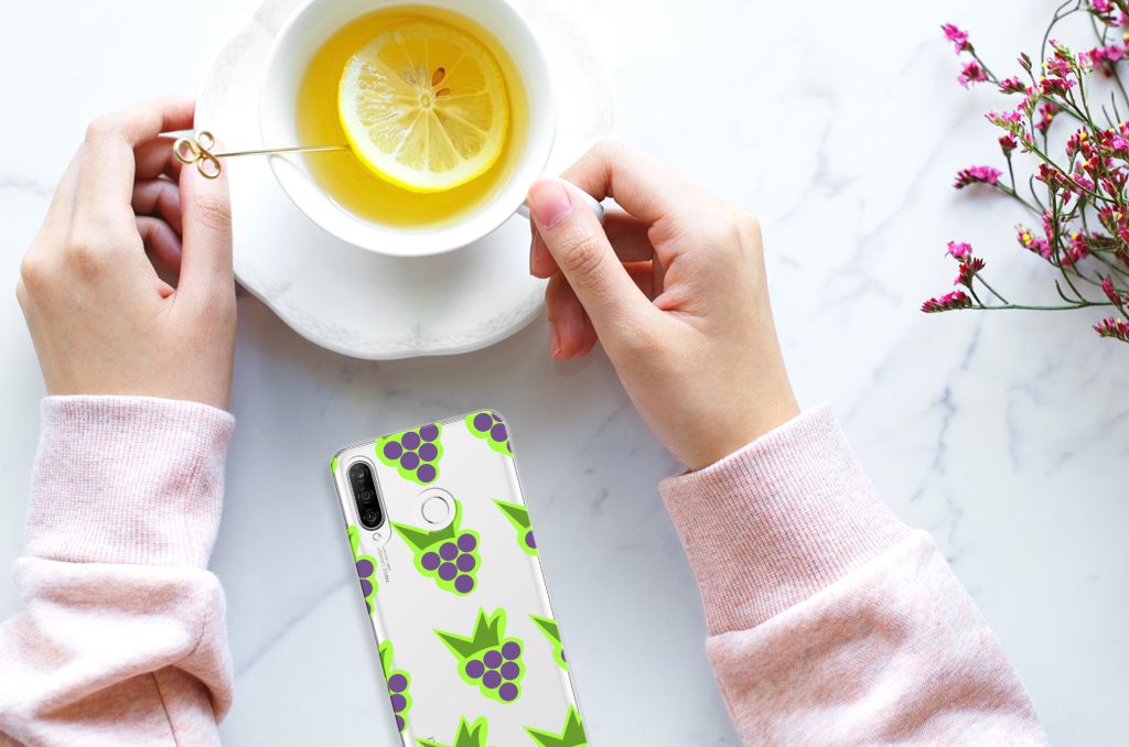 Huawei P30 Lite Siliconen Case Druiven