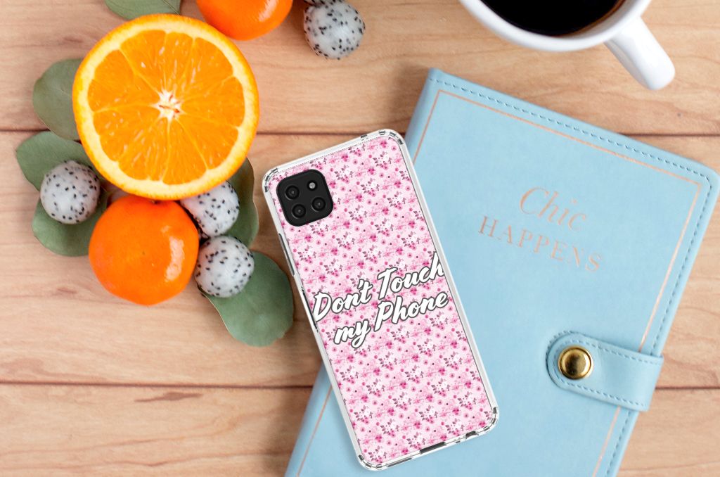 Samsung Galaxy A22 5G Anti Shock Case Flowers Pink DTMP B2C Telecom