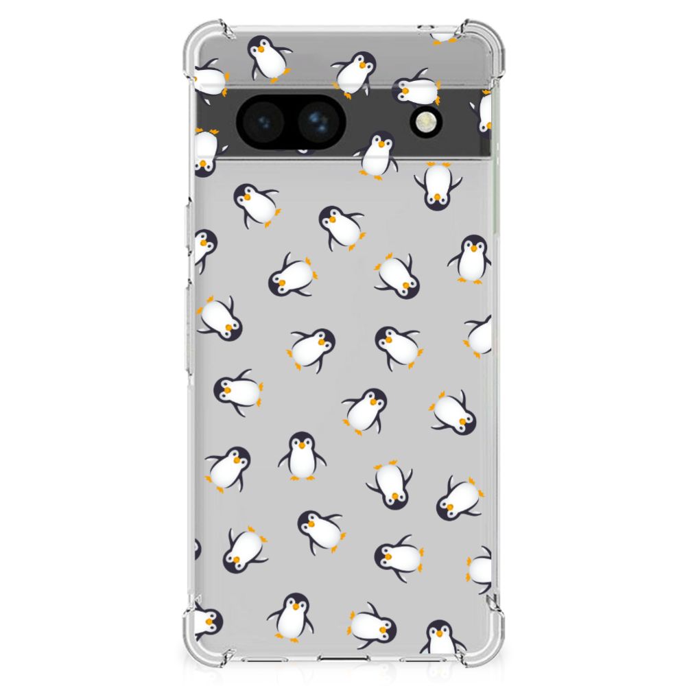 Doorzichtige Silicone Hoesje voor Google Pixel 7A Pinguïn