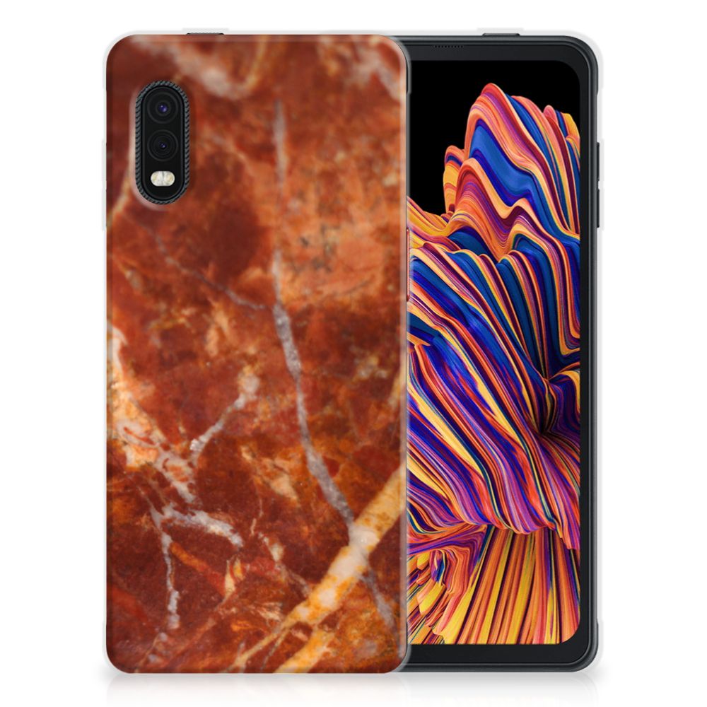 Samsung Xcover Pro TPU Siliconen Hoesje Marmer Bruin B2C Telecom